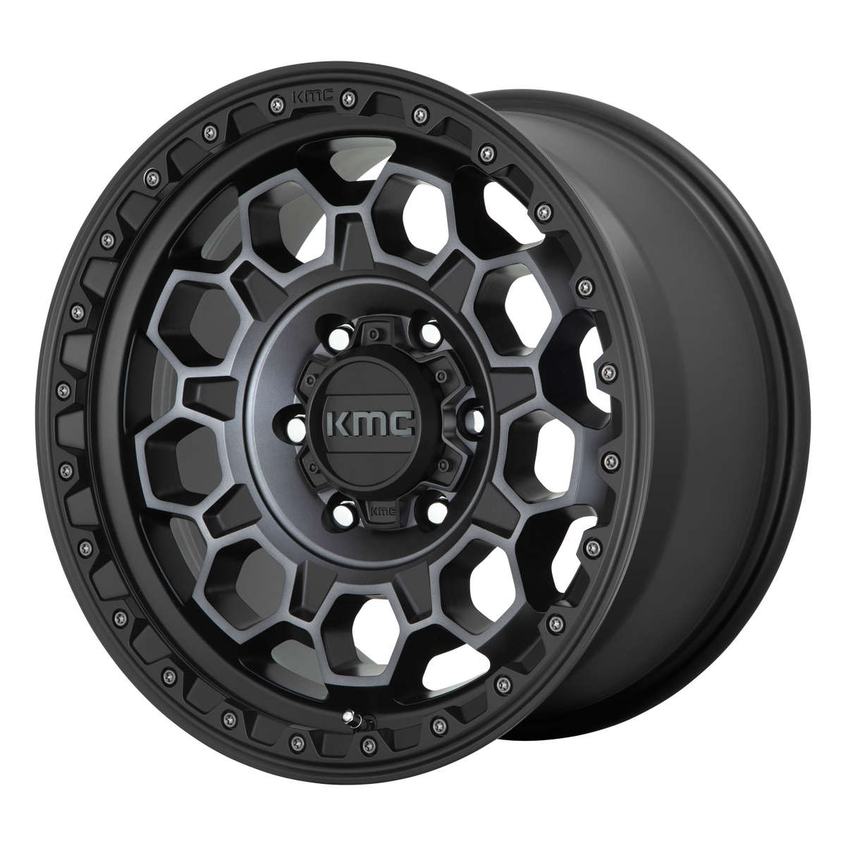 KMC TREK Satin Black W/ Gray Tint wheel view 2