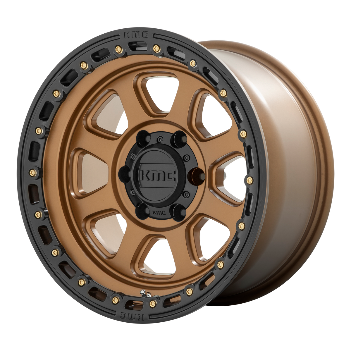 KMC CHASE Matte Bronze W/ Black Lip wheel view 4