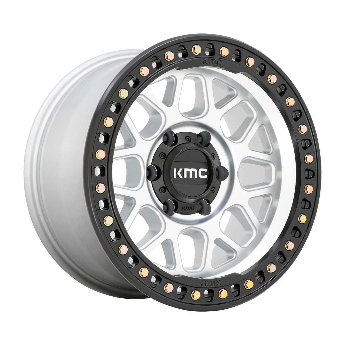KMC GRS Machined W/ Satin Black Lip wheel view 4