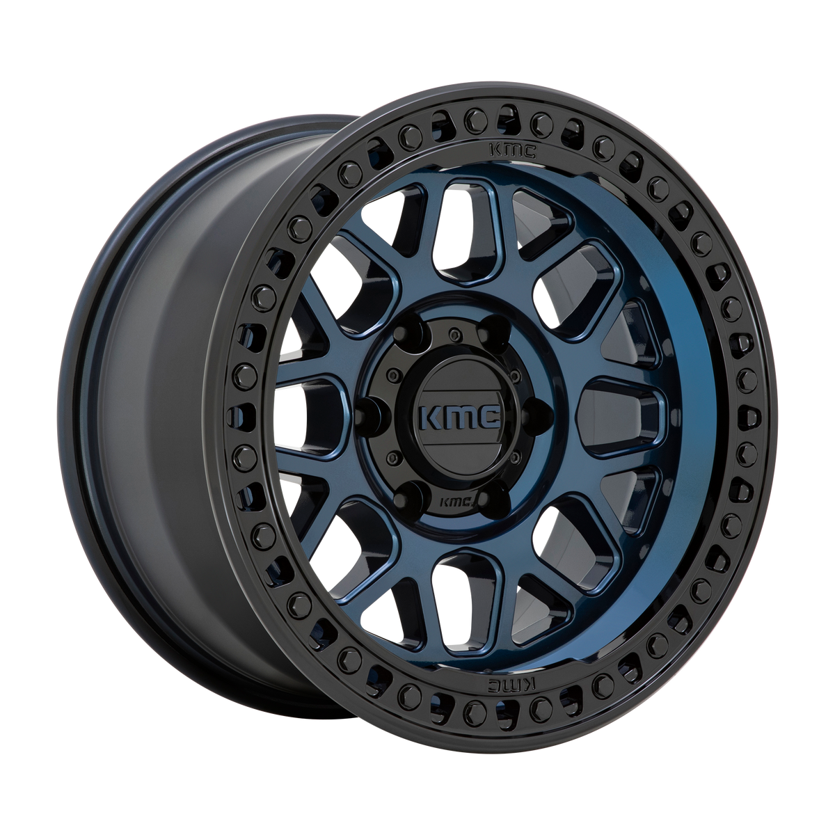 KMC GRS Midnight Blue W/ G-Black Lip wheel view 4