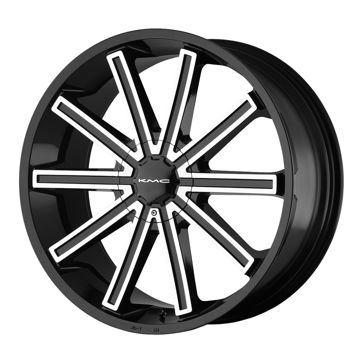 KMC NERVE Gloss Black Machined wheel