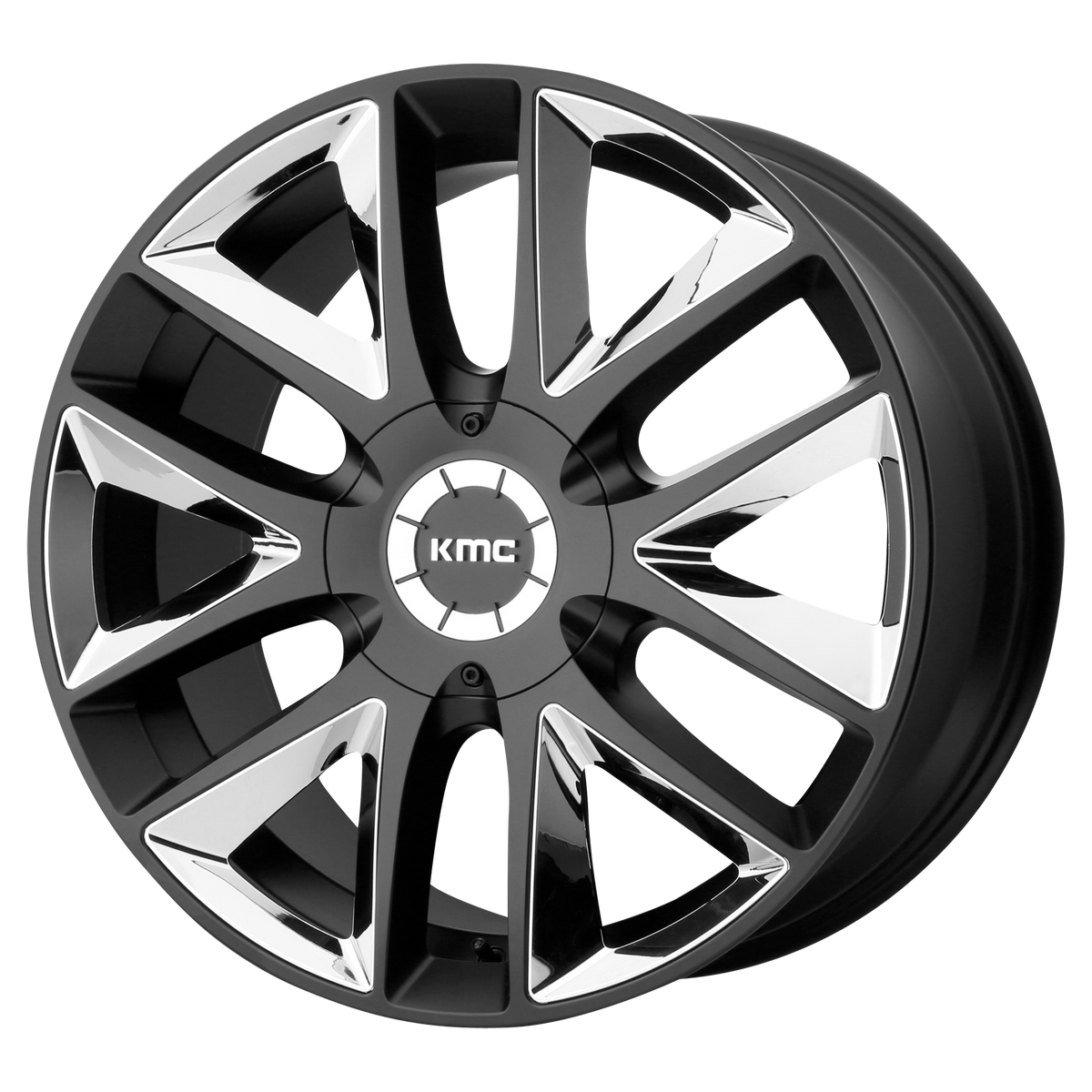 KMC TAKEDOWN Satin Black W/ Chrome Inserts wheel