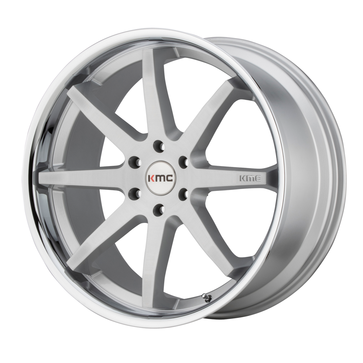 KMC REVERB Brushed Silver W/ Chrome Lip wheel