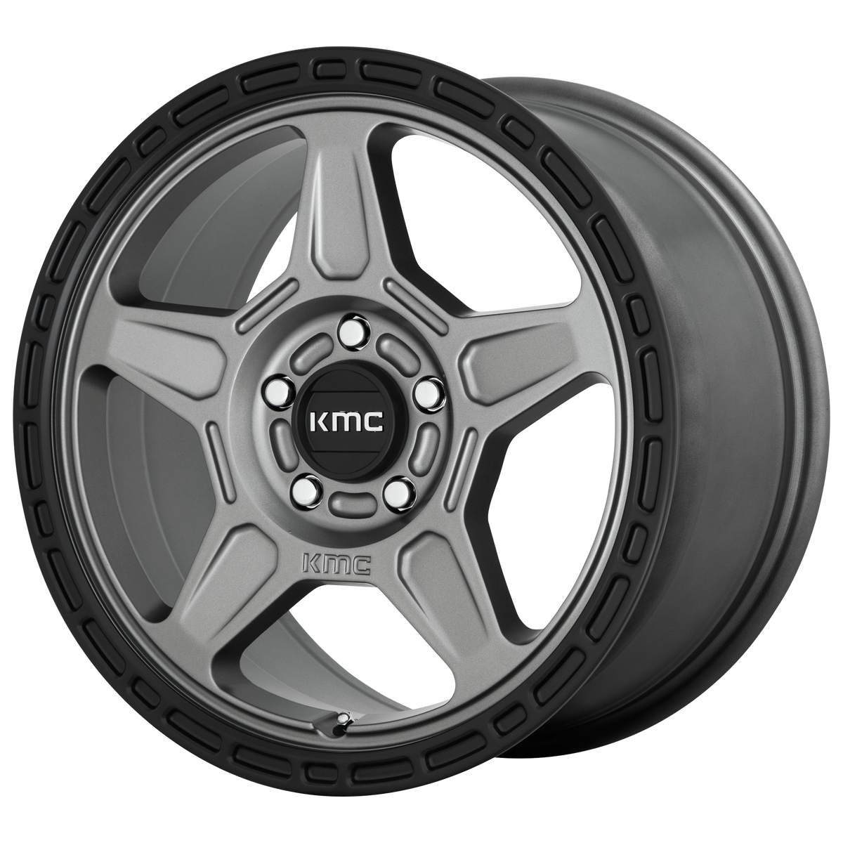 KMC ALPINE Satin Gray W/ Black Lip wheel view 2