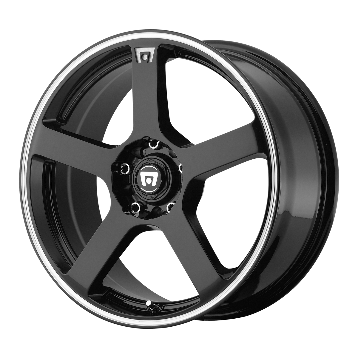 Motegi FS5 Gloss Black W/ Machined Flange wheel view 2