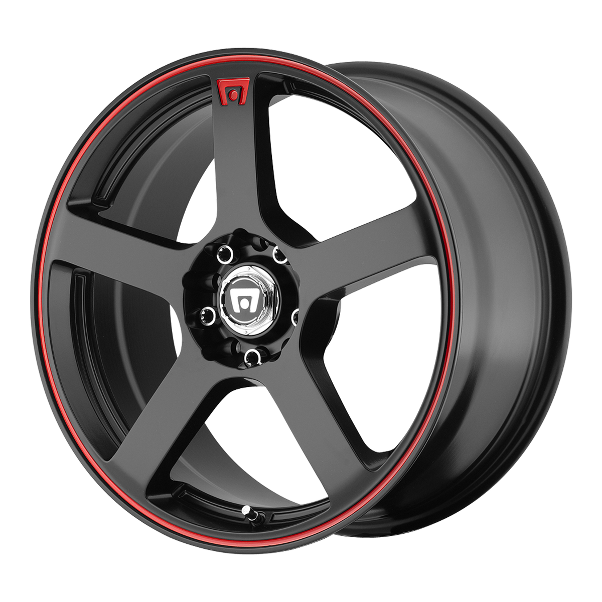 Motegi FS5 Matte Black W/ Red Stripe wheel view 2