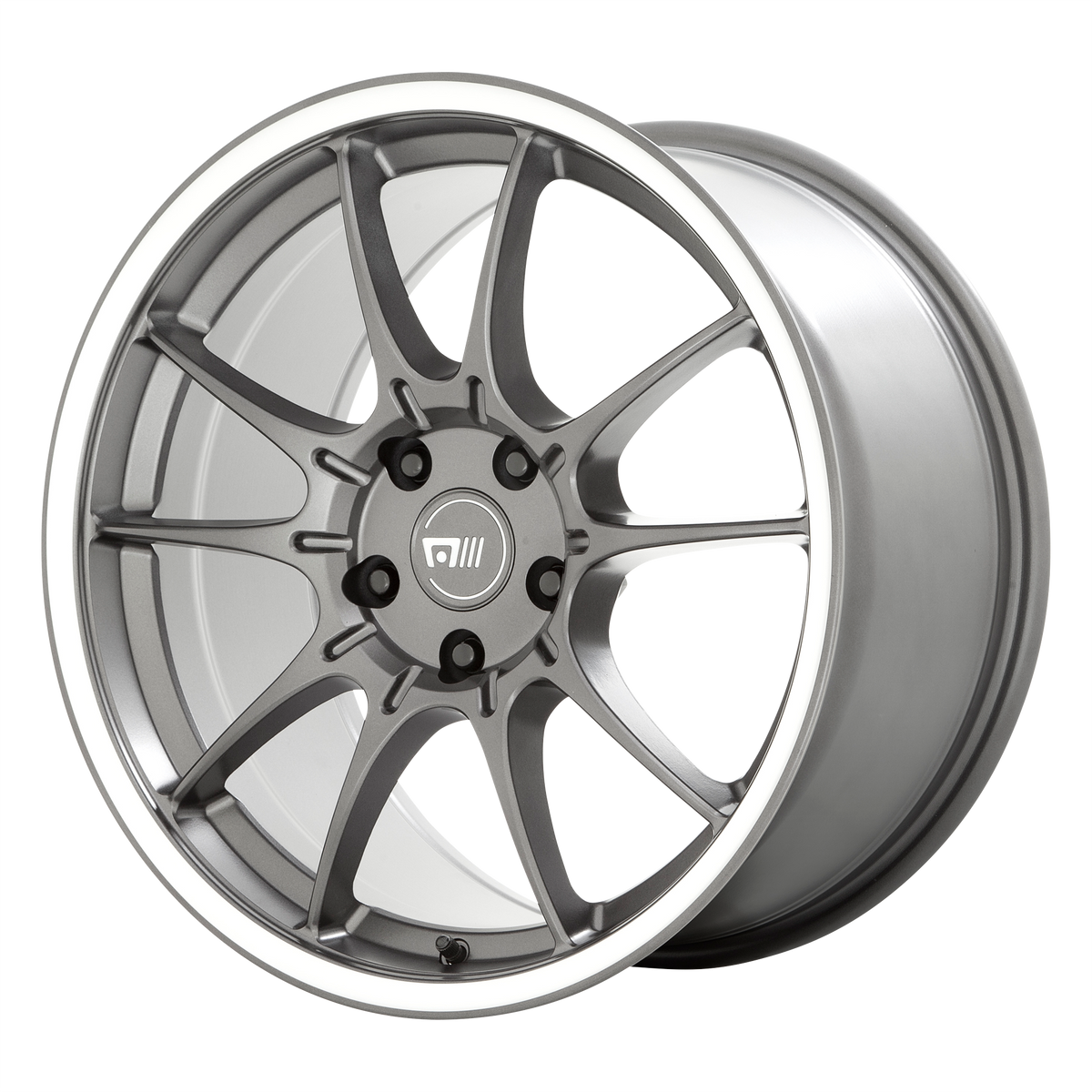 Motegi SS5 Gunmetal W/ Machined Lip wheel view 4