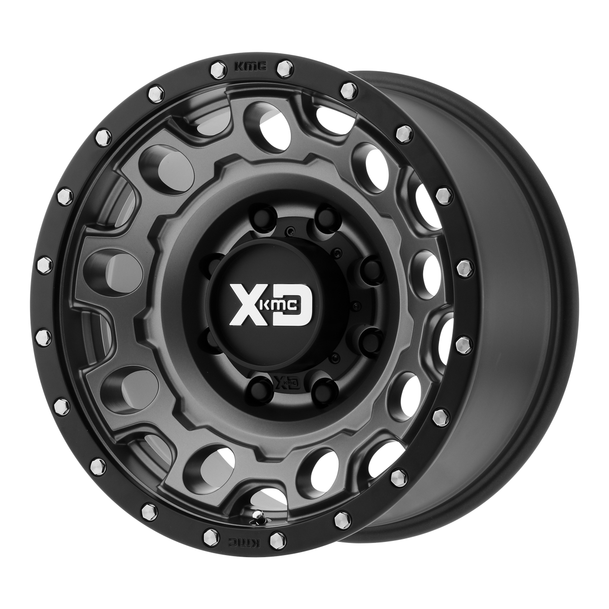 XD HOLESHOT Matte Gray W/ Black Ring wheel view 2