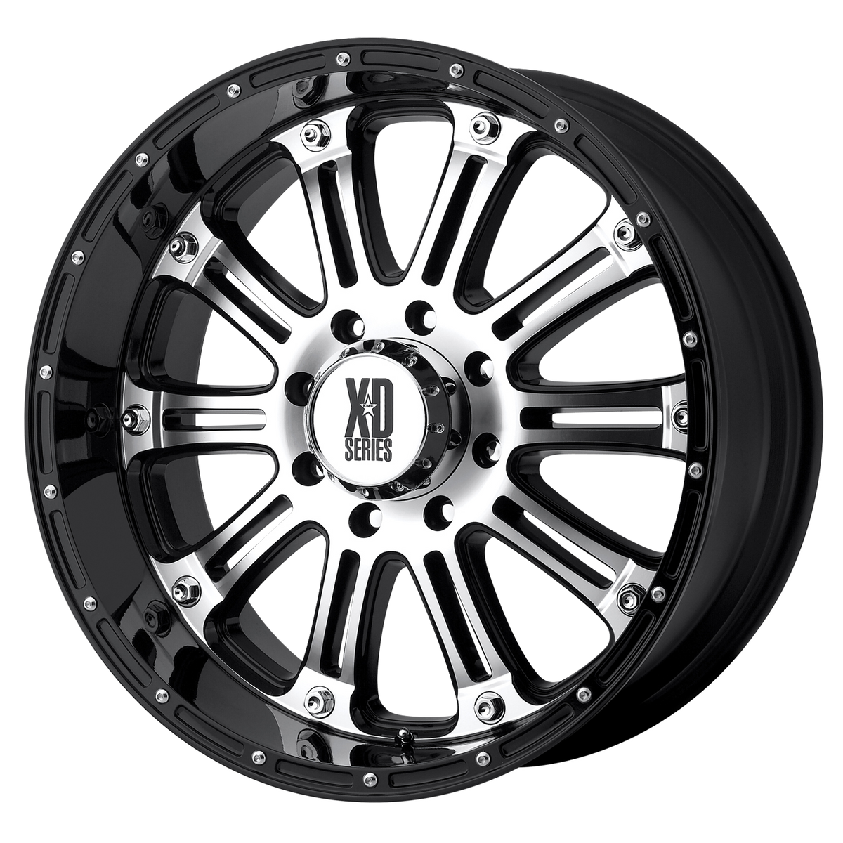 XD HOSS Gloss Black Machined wheel view 2