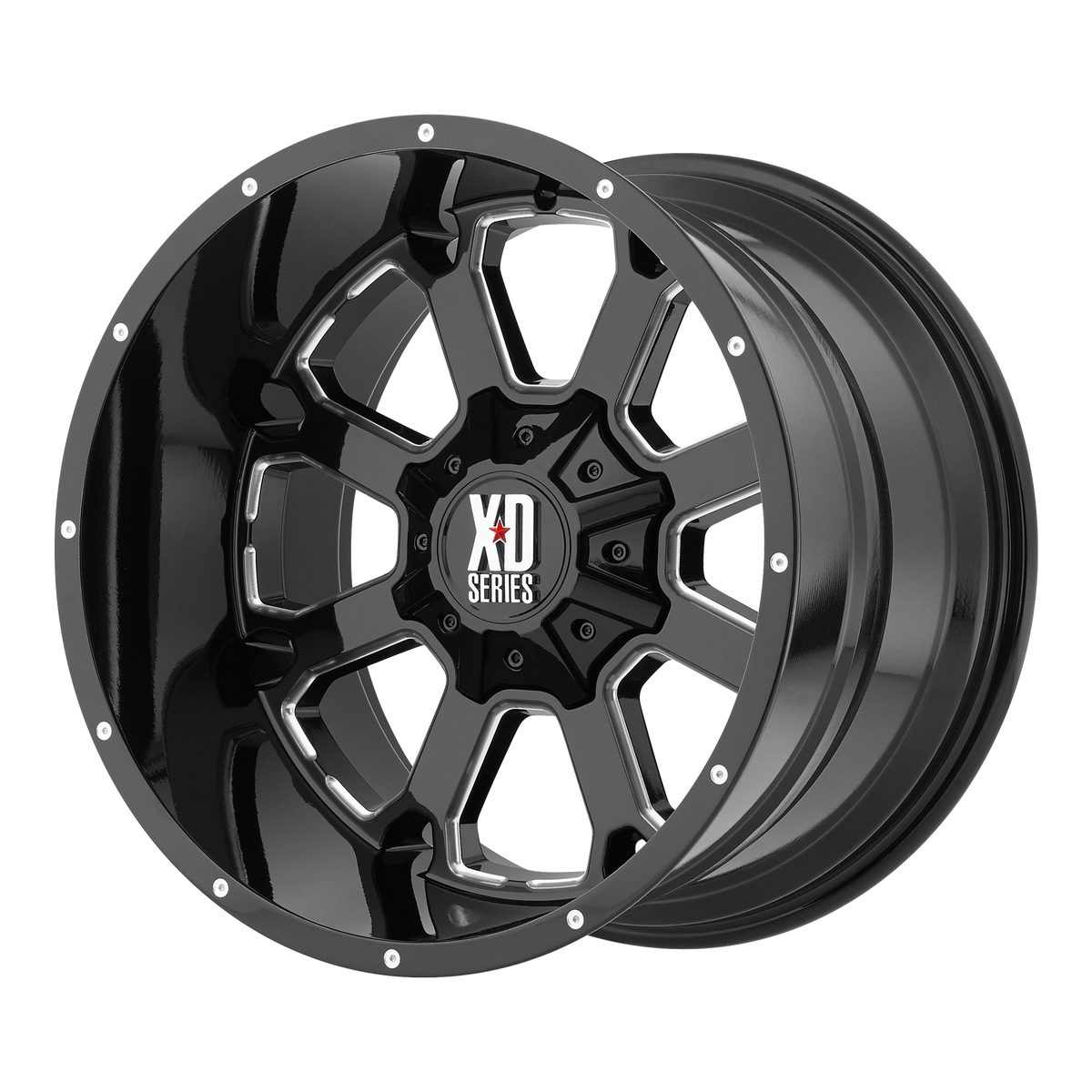XD BUCK 25 Gloss Black Milled wheel view 2