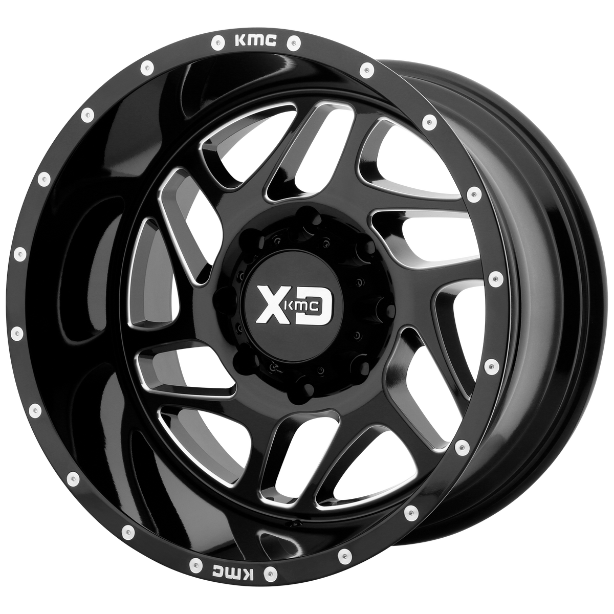 XD FURY Gloss Black Milled wheel view 2