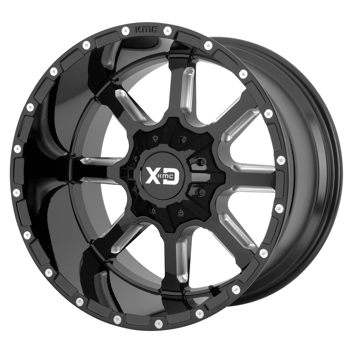 XD MAMMOTH Gloss Black Milled wheel view 2