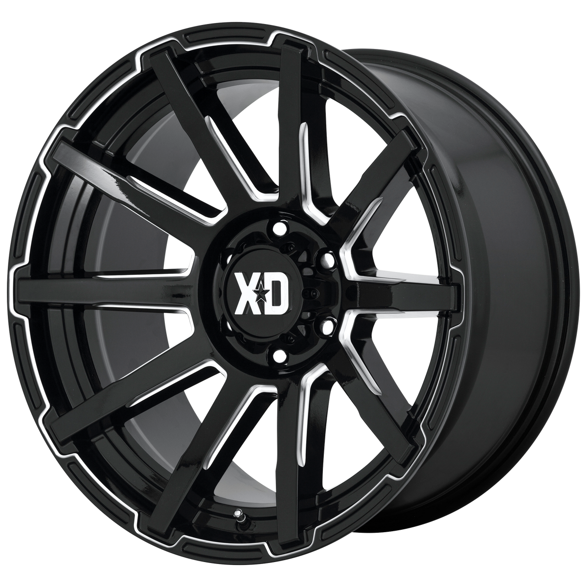 XD OUTBREAK Gloss Black Milled wheel view 3