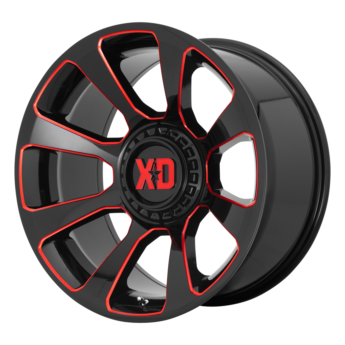 XD REACTOR Gloss Black Milled W/ Red Tint wheel view 3