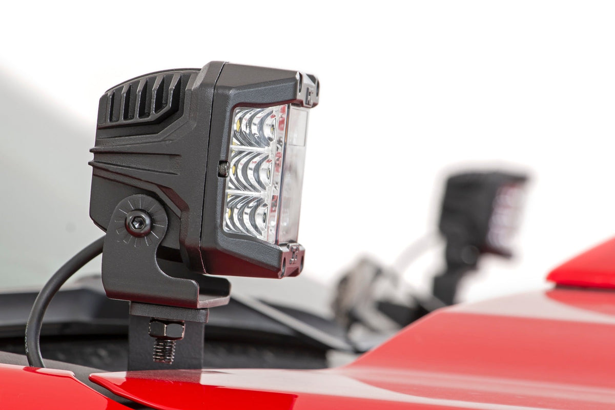 LED Light Kit | Ditch Mount | 2" Black Pair | White DRL | Chevy Silverado 1500 (19-26)