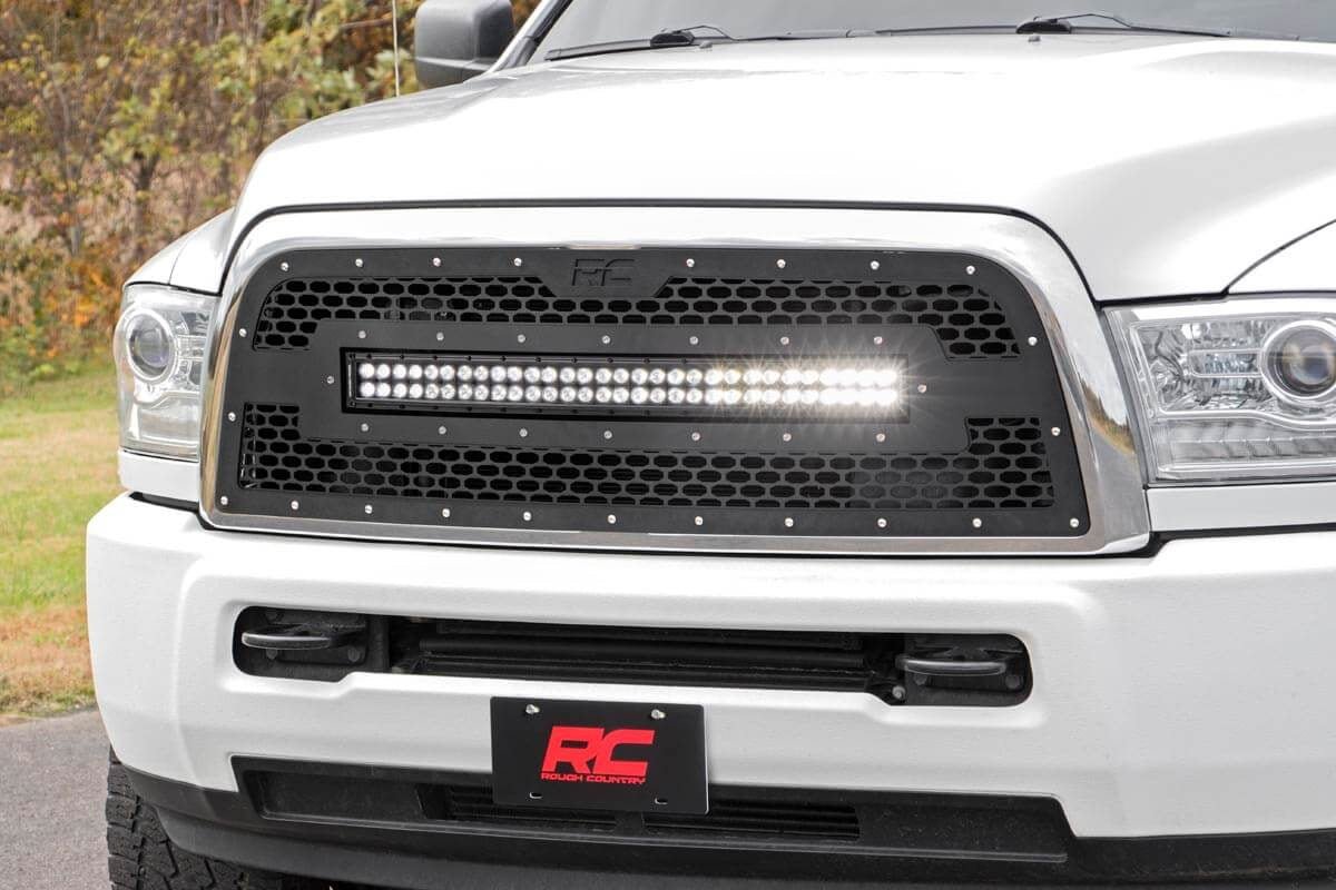 Rough Country Dual 30 inch LED Mesh Grille Kit for 2013-2018 Ram 2500 & 3500