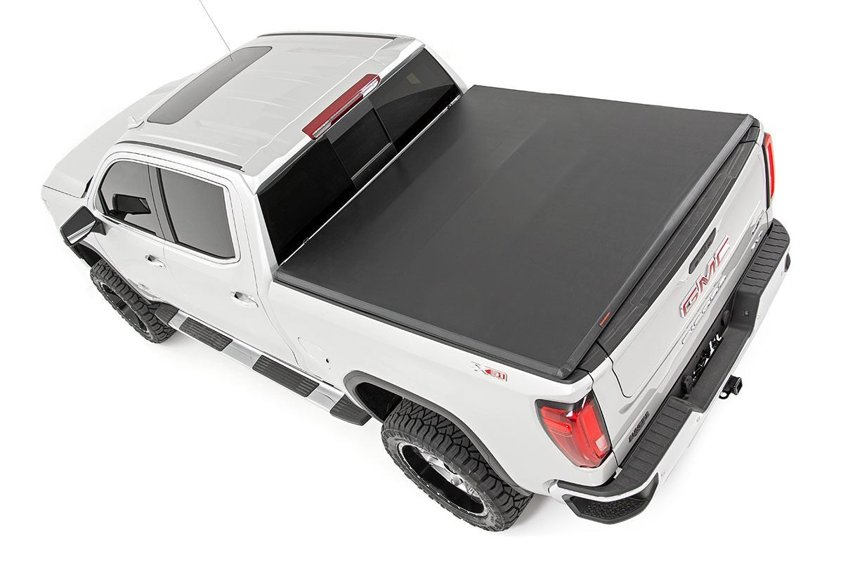 Rough Country 41308550 Tri-Fold Soft Tonneau Cover for 2019-2023 Silverado Sierra 1500 (5'10" Bed)