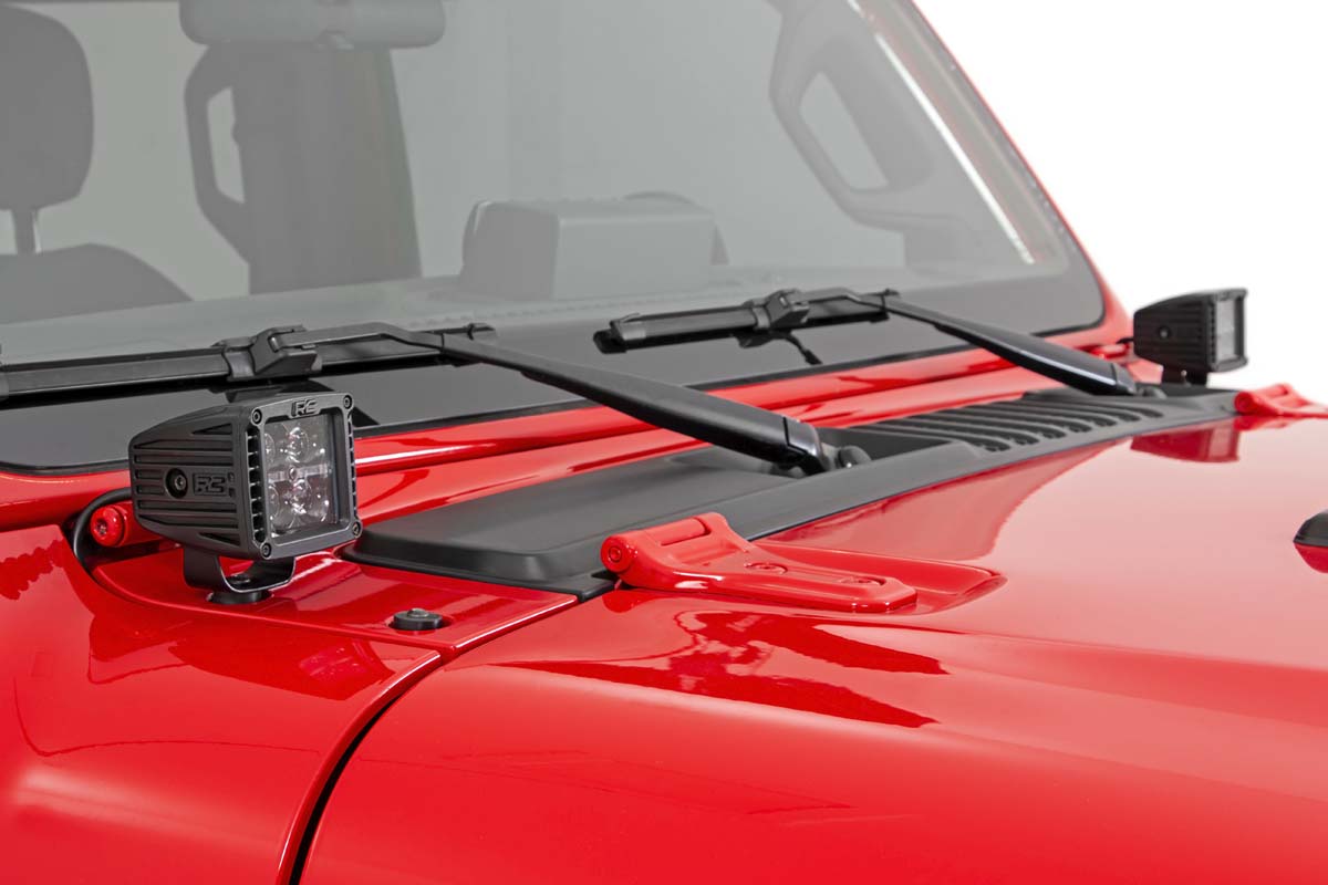 LED Light Kit | Cowl Mount | 2" Black Pair | White DRL | Jeep Gladiator JT/Wrangler JL (18-26)