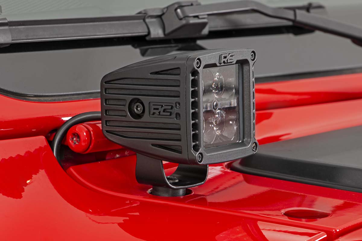 LED Light Kit | Cowl Mount | 2" Black Pair | White DRL | Jeep Gladiator JT/Wrangler JL (18-26)