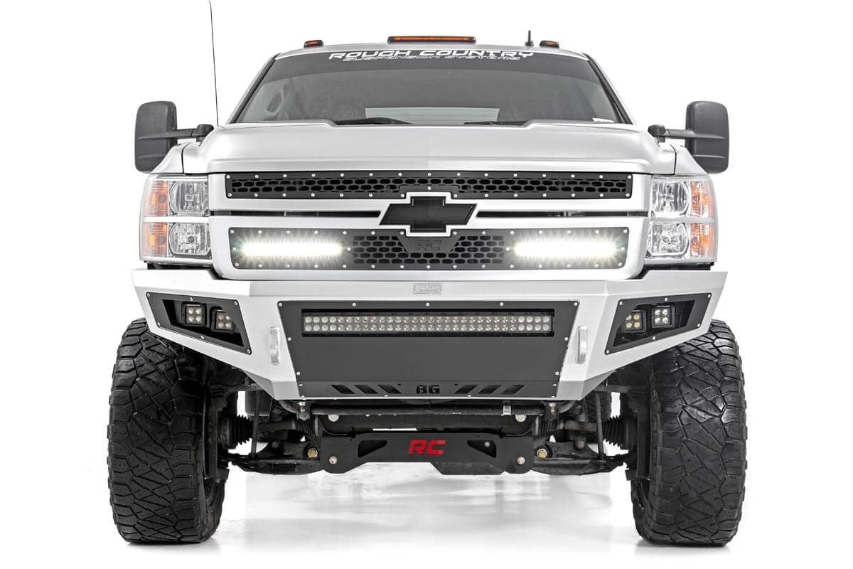 Rough Country Dual 12 inch LED Mesh Grille Kit for 2011-2014 Silverado 2500HD & 3500HD