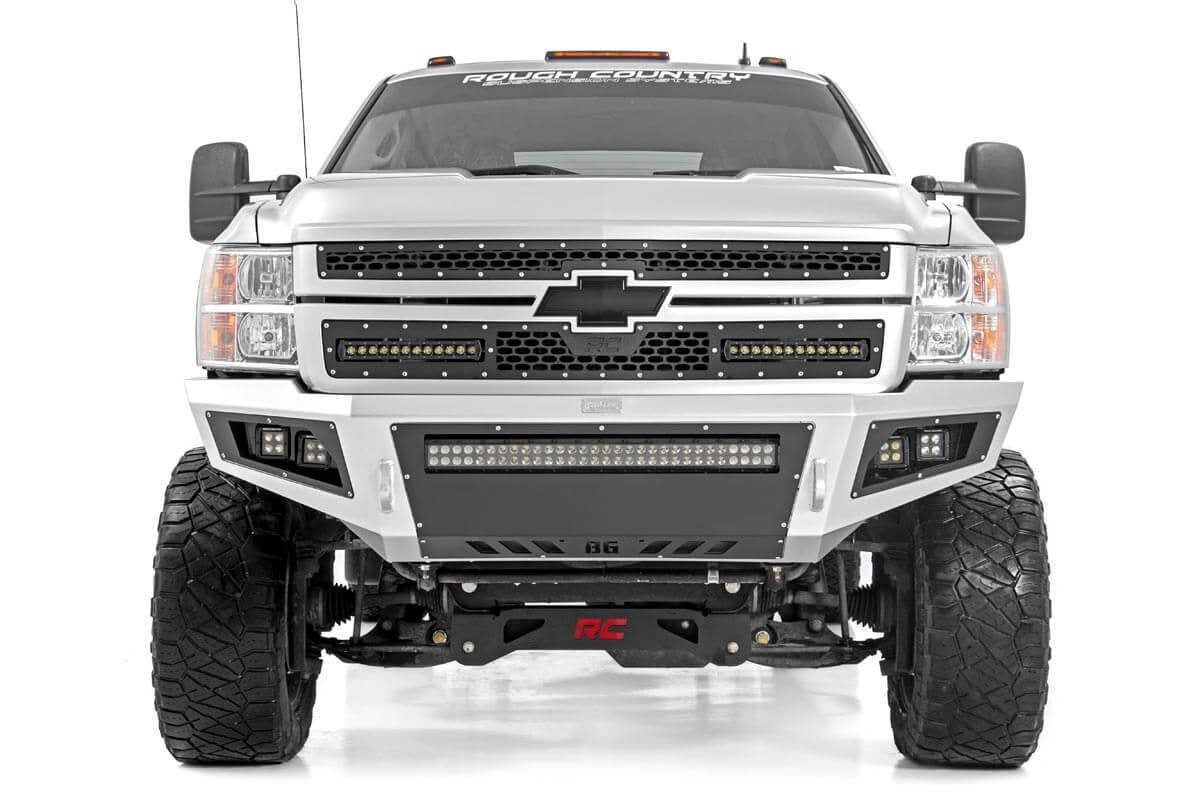 Rough Country Dual 12 inch LED Mesh Grille Kit for 2011-2014 Silverado 2500HD & 3500HD