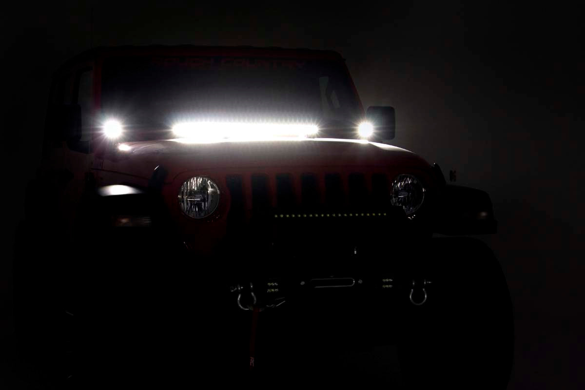 LED Light Kit | Cowl Mount | 2" Black Pair | White DRL | Jeep Gladiator JT/Wrangler JL (18-26)