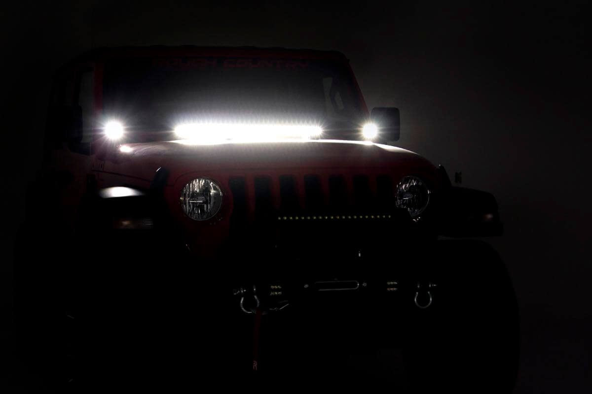 LED Light Kit | Hinge Mount | 2" Black Pair | White DRL | Jeep Gladiator JT/Wrangler JL (18-26)