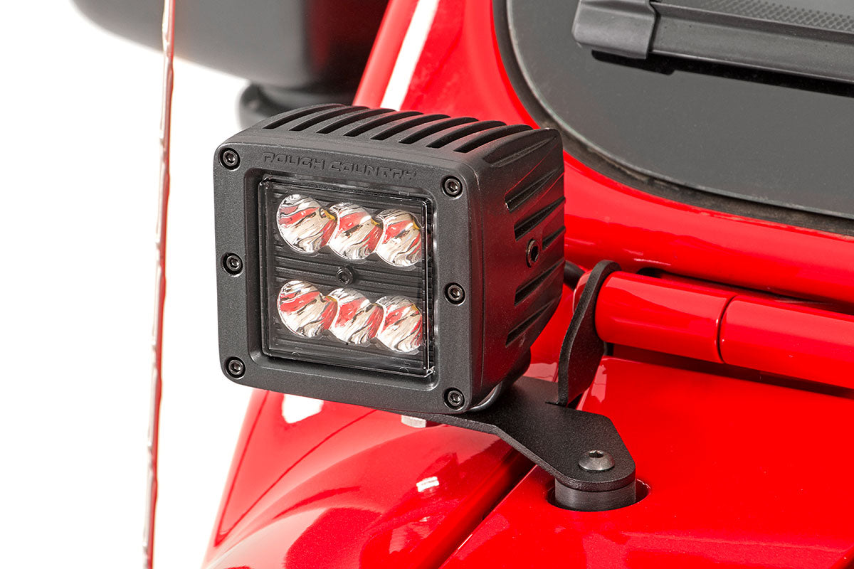 LED Light Kit | Hinge Mount | 2" Black Pair | Amber DRL | Jeep Gladiator JT/Wrangler JL (18-26)
