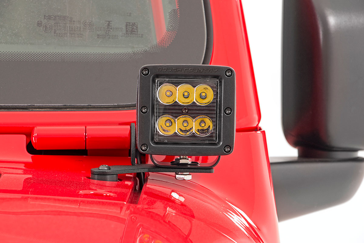 LED Light Kit | Hinge Mount | 2" Black Pair | Amber DRL | Jeep Gladiator JT/Wrangler JL (18-26)