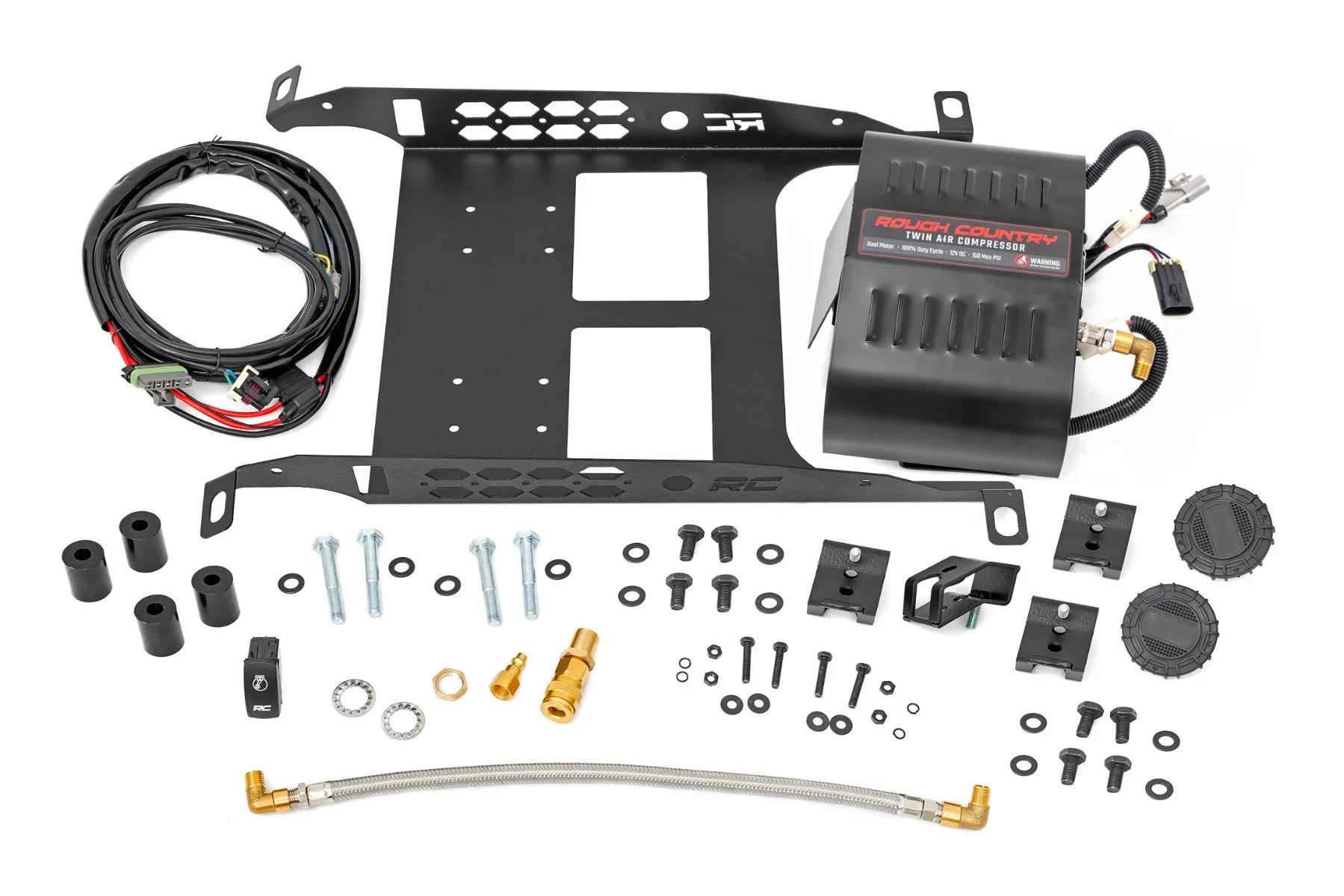 RC Under Seat Dual Air Compressor Kit & Bracket Set for 2016-2023 Toyota Tacoma
