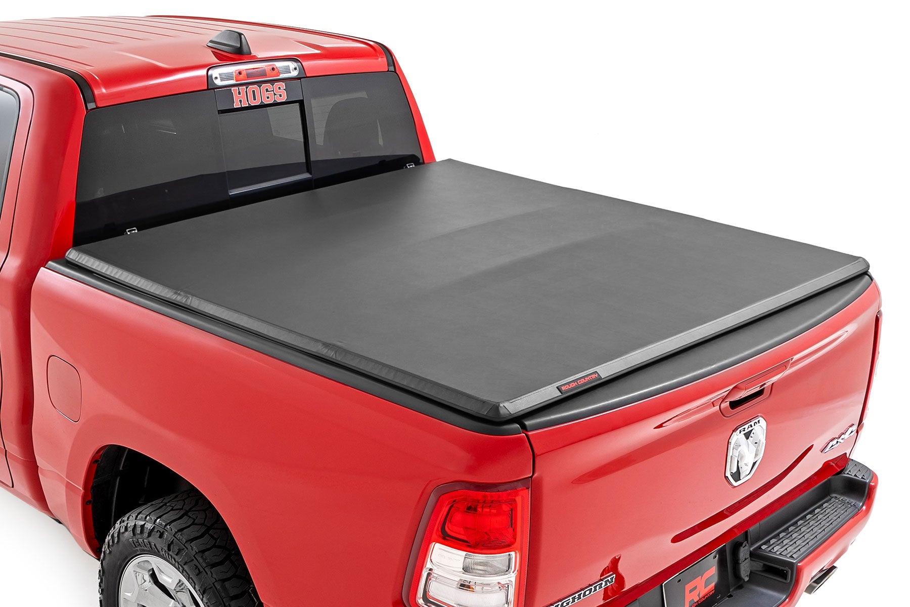 Rough Country 41307550 Tri-Fold Soft Tonneau Cover for 2019-2023 RAM 1500 & TRX (5'7" Bed)