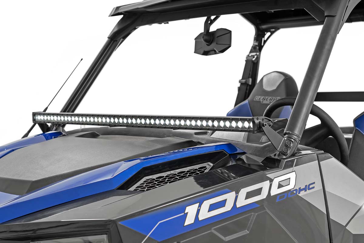 LED Light Kit | Lower Windshield | 50" Black Single Row | White DRL | Polaris General XP 4 1000