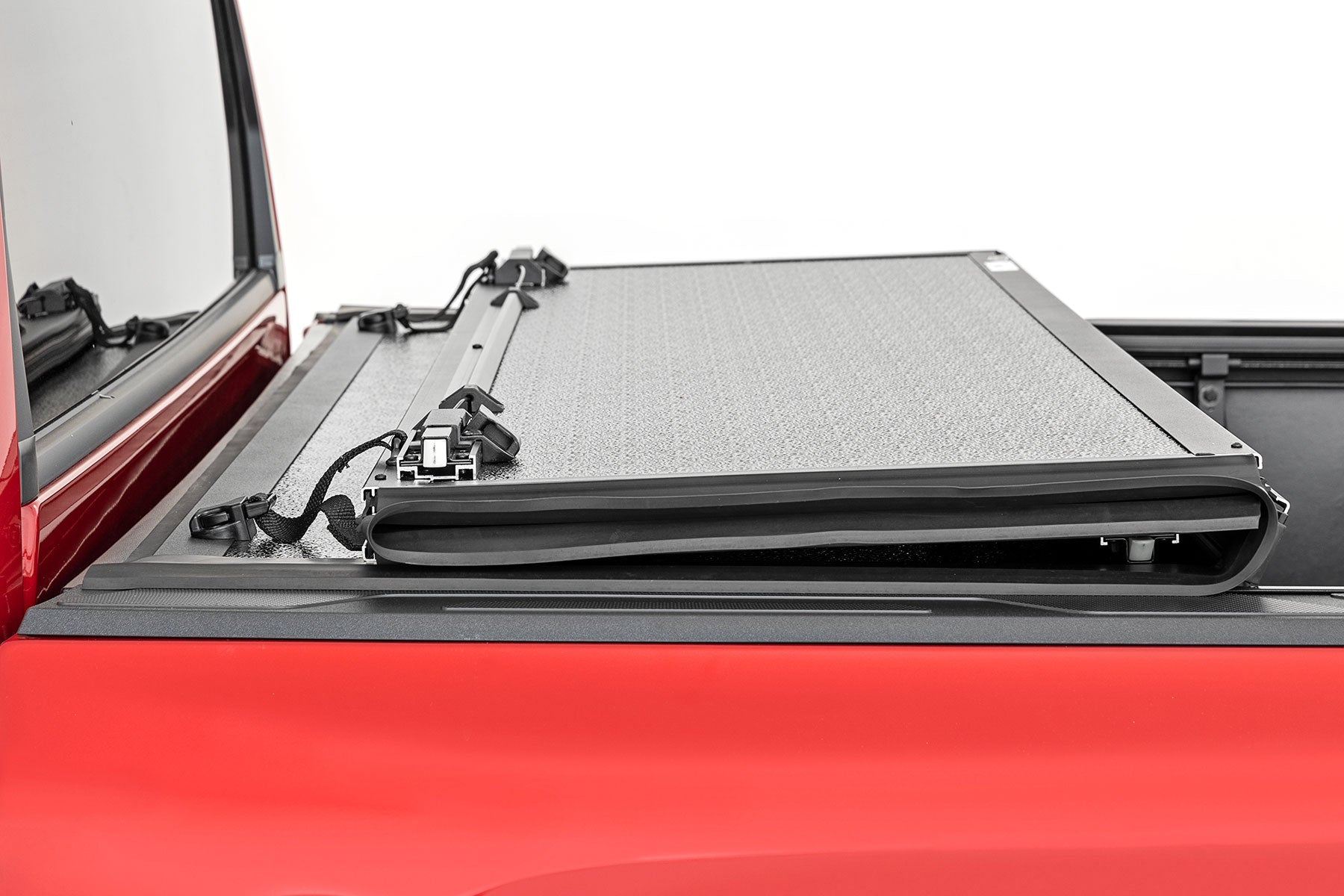 Rough Country Low Profile Tri Fold Aluminum Tonneau Cover for 2022-2024 Toyota Tundra (5' 7" Bed)