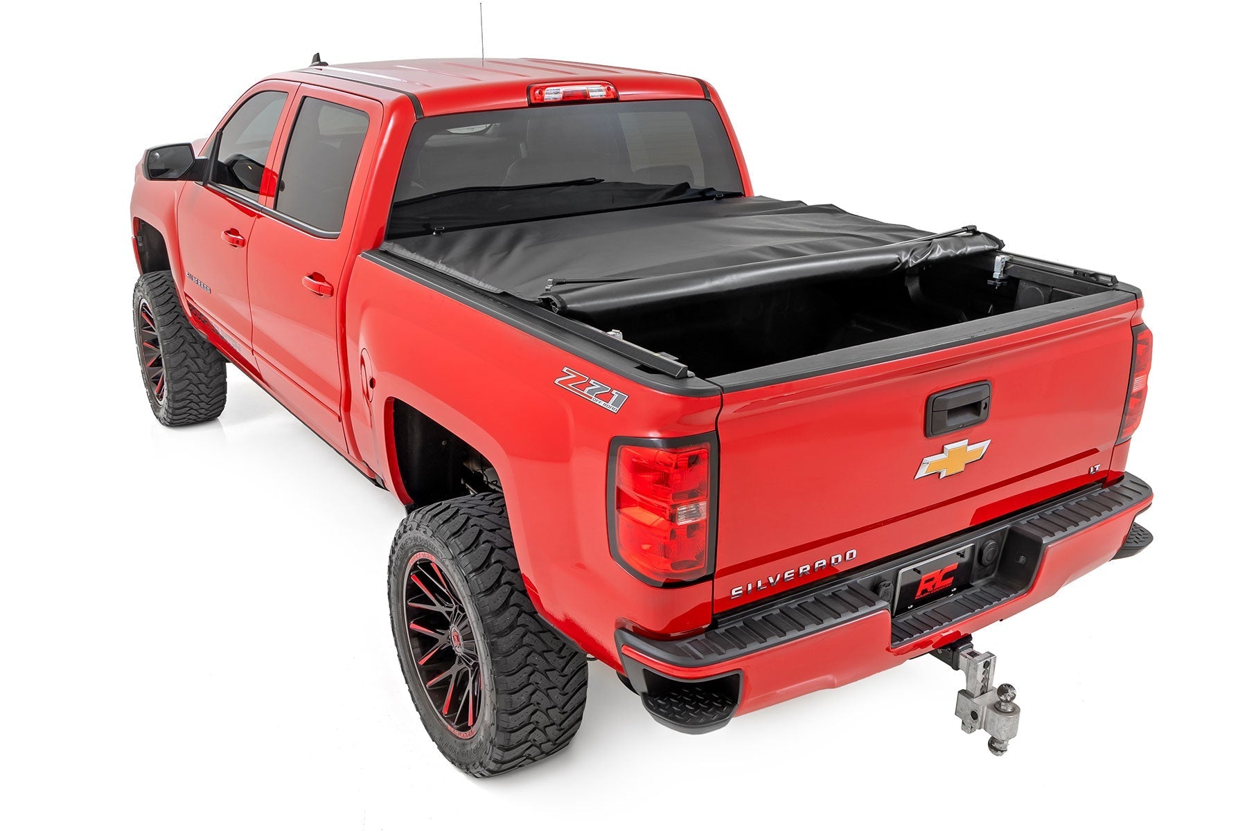Rough Country 42214650 Soft Roll Up Tonneau Cover for 2014-2018 Silverado 1500 Sierra 1500 (6' 7" Bed)