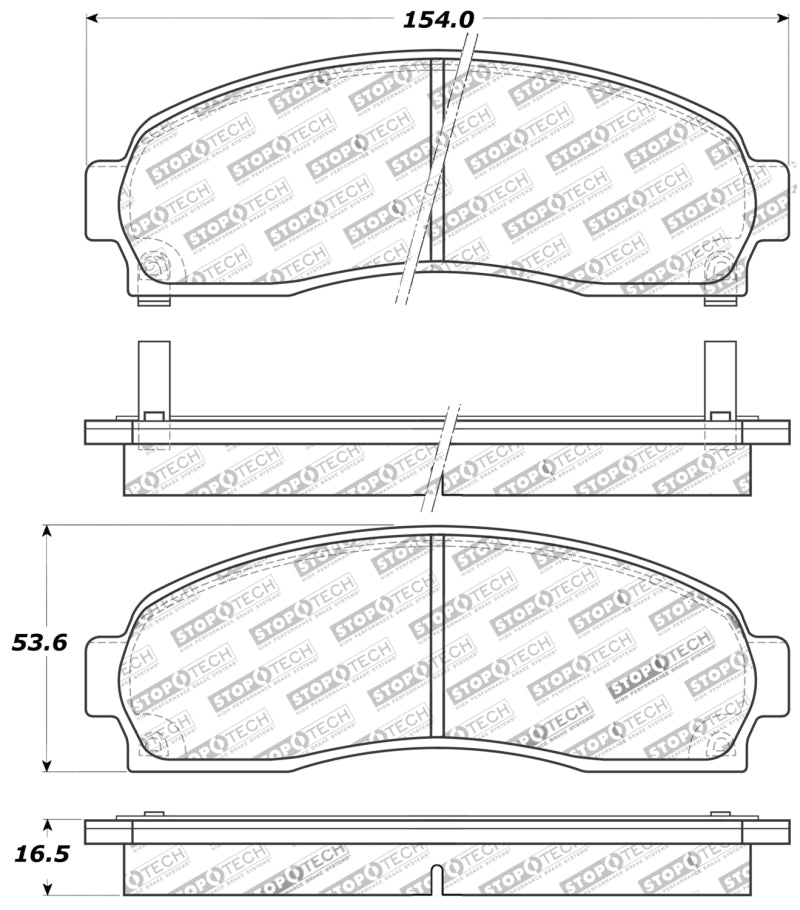 StopTech Sport Brake Pads w/Shims and Hardware - Rear