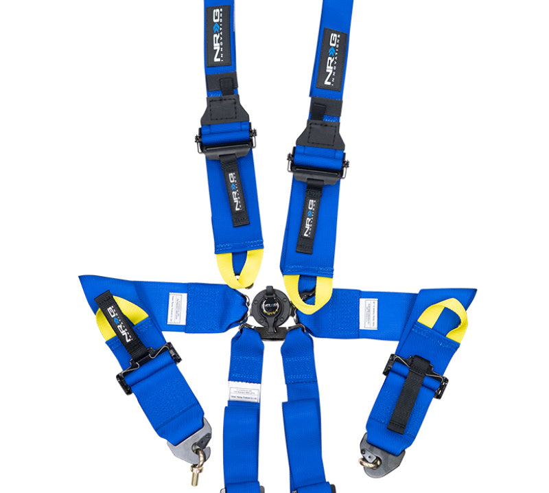 NRG FIA 6pt 2in. Shoulder Belt for HANS Device/ Rotary Cam Lock Buckle/ 3in. Waist Belt - Blue