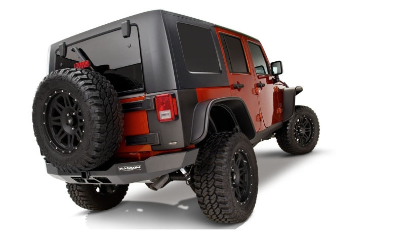 Bushwacker 07-18 Jeep Wrangler Unlimited Flat Style Flares 4pc 4-Door Sport Utility Only - Black