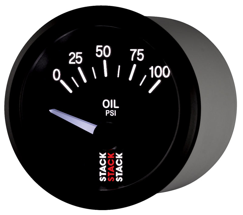 Autometer Stack Instruments 52mm 0-100 PSI 1/8in NPTF Electronic Oil Pressure Gauge - Black