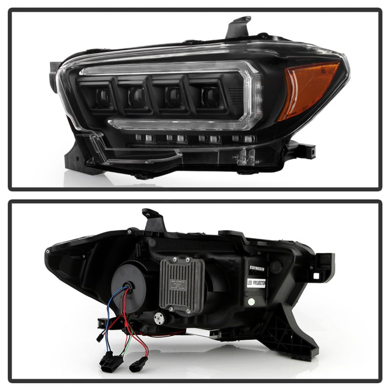 Spyder 16-20 Toyota Tacoma Halogen Model Only High-Power LED Headlights - Black PRO-YD-TT16HALAP-BK