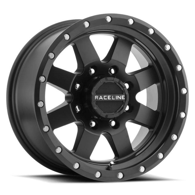 Raceline 935B Defender 15x5in / 5x114.3 BP / 0mm Offset / 3.19mm Bore - Satin Black Wheel