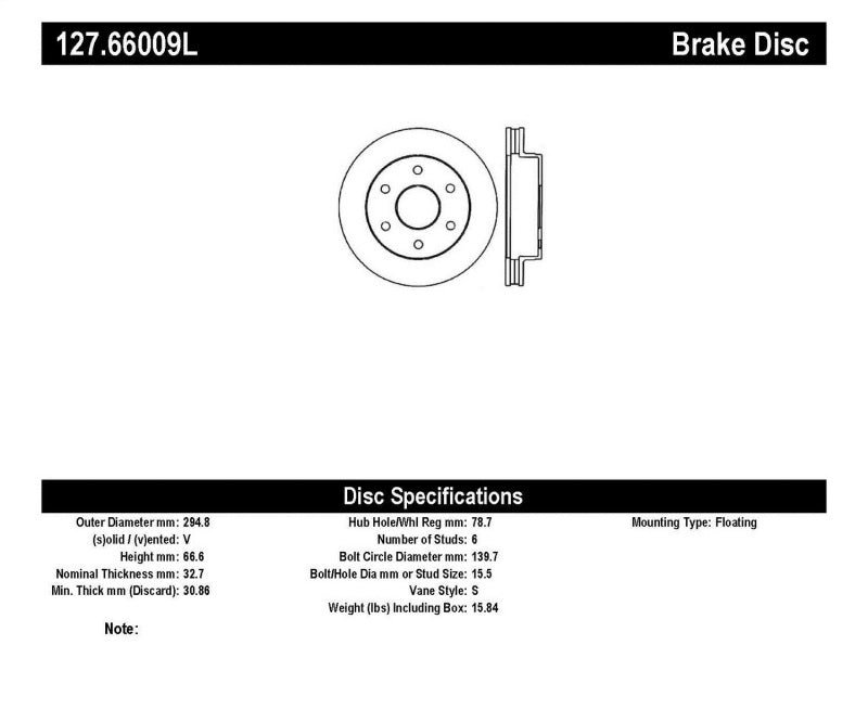 StopTech 92-00 GMC Suburban 1500 4WD (6 lug) Front Left Slotted & Drilled Rotor