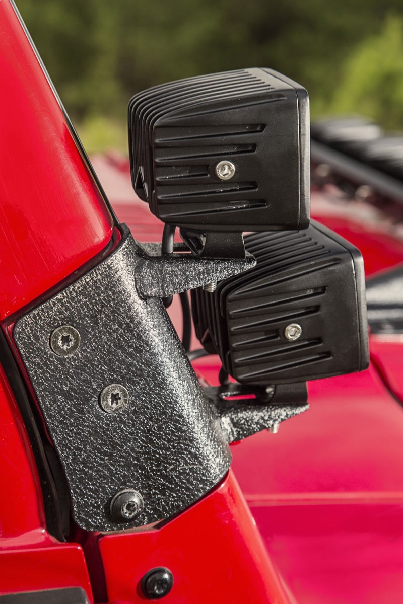 Rugged Ridge 97-06 Jeep Wrangler TJ Textured Black Dual A-Pillar Light Mount-Rugged Ridge-797 Offroad