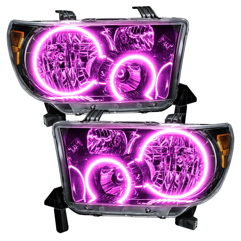 Oracle 07-11 Toyota Tundra Pre-Assembled Headlights - Black Housing - ColorSHIFT w/ BC1 Controller
