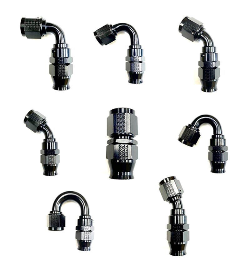 Fragola -6AN Real Street x 90 Degree 3/8 EFI Quick Disconnect Hose End Black-Fragola-797 Offroad