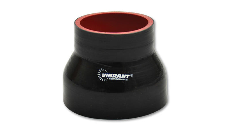 Vibrant 4 Ply Reinforced Silicone Transition Connector - 3.5in I.D. x 4.5in I.D. x 3in long (BLACK)-Vibrant-797 Offroad
