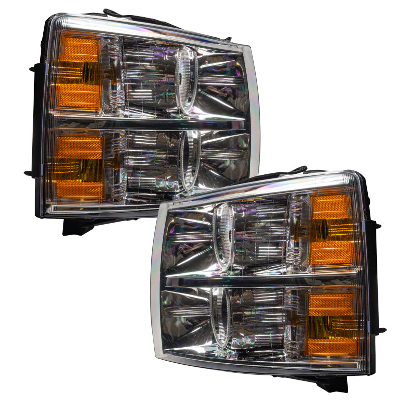 Oracle Lighting 07-13 Chevrolet Silverado Pre-Assembled LED Halo Headlights (Round Style) - Green