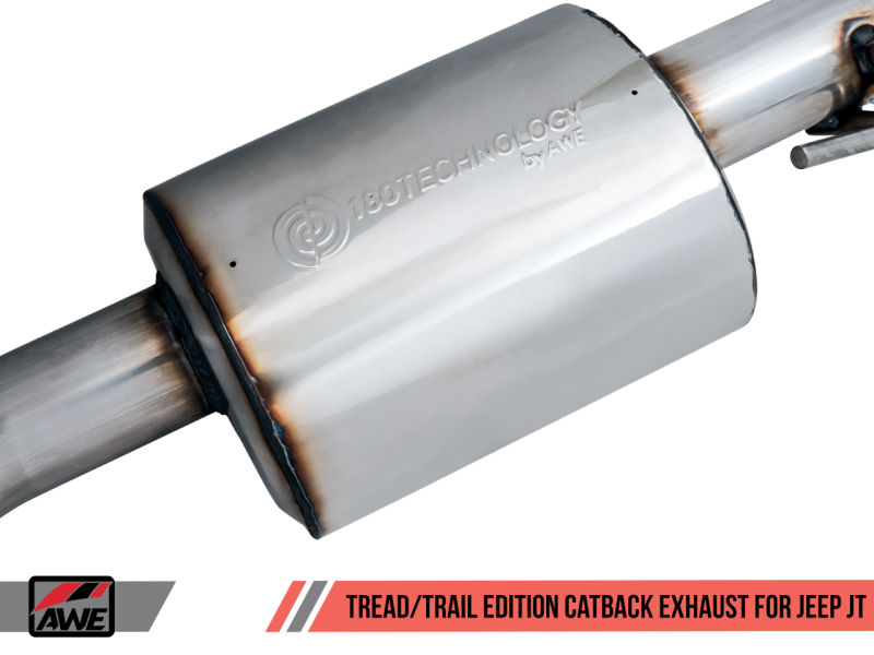 AWE Tuning 20-21 Jeep Gladiator JT 3.6L Tread Edition Cat-Back Dual Exhaust - Diamond Black Tip-AWE Tuning-797 Offroad