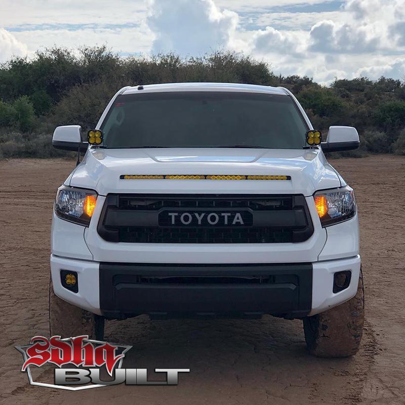 '14-21 Toyota Tundra SDHQ Built Hood Scoop LED Light Bar Mount