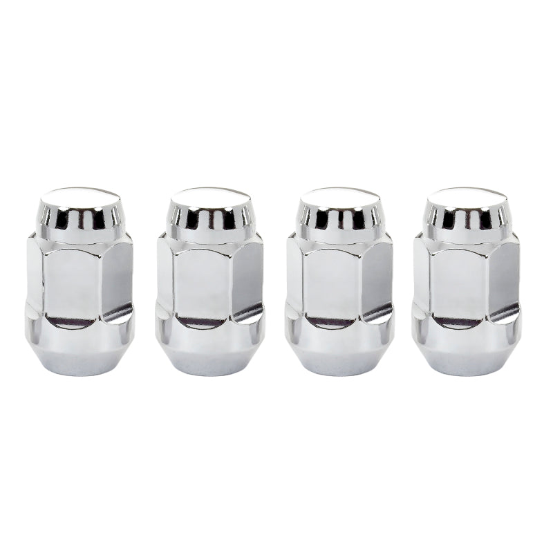 McGard Hex Lug Nut (Cone Seat Bulge Style) 7/16-20 / 3/4 Hex / 1.45in. Length (4-Pack) - Chrome