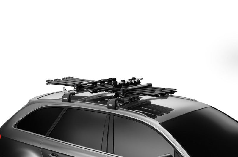 Thule SnowPack M Ski/Snowboard Rack (Up to 4 Pair Skis/2 Snowboards) - Black/Silver